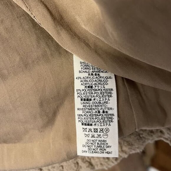 Free People Teddy Faux Shearling Sherpa Peacoat in Camel Women’s size Large - Picture 7 of 8